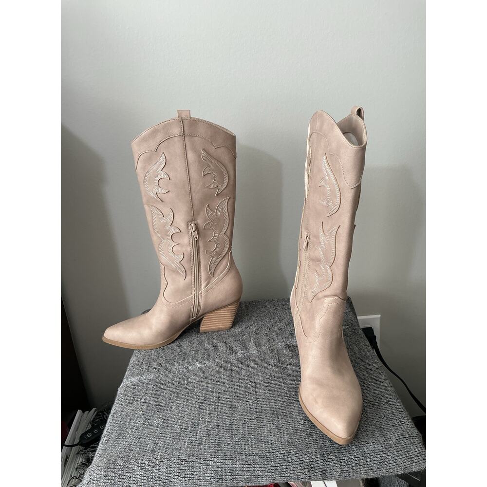 Dolce Vita Samsin Western Boots taupe cowboy boots size 6.5 - Picture 10 of 11